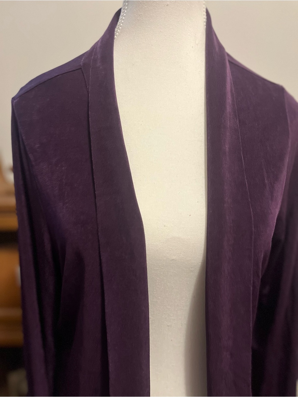 Coldwater Creek Women's Open-Front Cardigan — Plum Purple - Picture 4 of 4